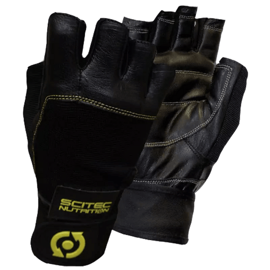 Scitec Akcesoria dla fanów sportu M RĘKAWICZKI Yellow Leather Style - PARA Scitec