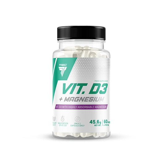 TREC NUTRITION Witaminy i suplementy diety VITAMIN D3 + MAGNESIUM – witamina D3 z magnezem w kapsułkach 60 Caps